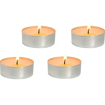 Svíčka LAALU Sada 4 ks Čajové svíčky bílé