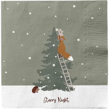 Papírový ubrousek Det Gamle Apotek Papírové ubrousky Winter Spirits Green – 20 ks