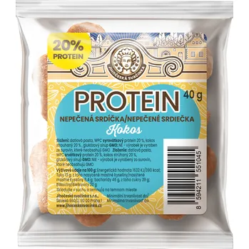 Protein Proteinová nepečená srdíčka - kokos, 40 g