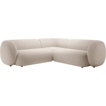 Pohovka Micadoni Béžová sametová rohová pohovka Kate 252 cm