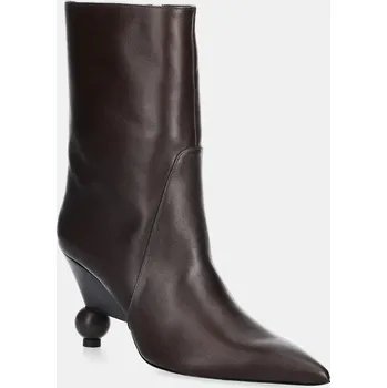 Dámské kozačky Kožené kotníkové boty Weekend Max Mara Rollio 2525796055600.DARK.BR hnědá 89X, EUR 39