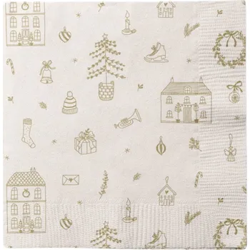 Papírový ubrousek Det Gamle Apotek Papírové ubrousky Christmas JOY White – 20&nbsp;ks