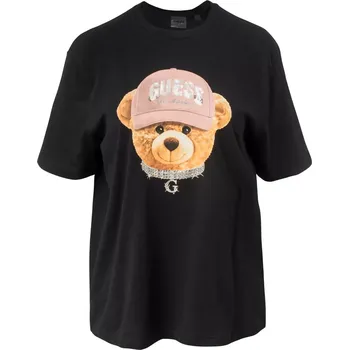 Dámská móda GUESS TEDDY BEAR HAT SS T- V5BI09I3Z14 JBLK L Velikost: M