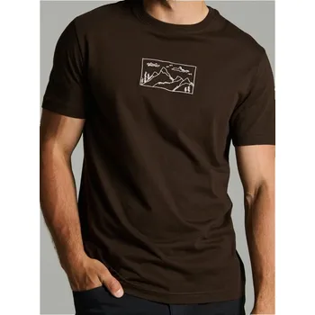 Sinsay - Bavlněné tričko s výšivkou - tmavě hnědá - 824GP-89X - 824GP-89X-XS