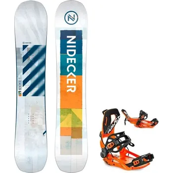 Snowboard Snowboard komplet Nidecker Merc 25/26 + vázání RAVEN Fastec FT360 Orange Velikost: 156W cm, Velikost vázání: XL
