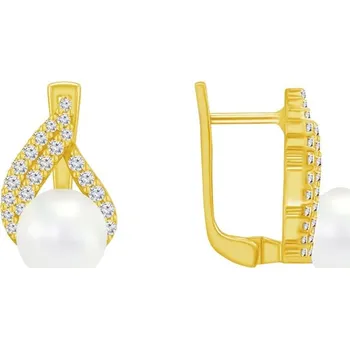 Šperk Stříbrné náušnice s perlami a zirkony Zona