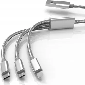 Datový kabel NABÍJECÍ KABEL 3v1 1.2m TYP-C Lightning USB-C 5A