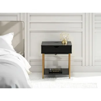 Noční stolek Noční stolek DILMAR - černý / zlatý