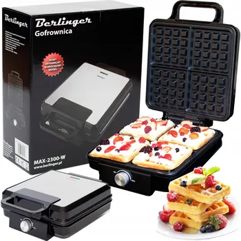 Vaflovač Vaflovač Berlinger 2300 W černý s regulací teploty pro 4 vafle