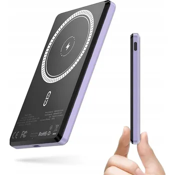 Powerbanka NOHON MagSafe Powerbanka 5000mAh 20W PD Ultra Tenká pro iPhone - FIALOVÁ