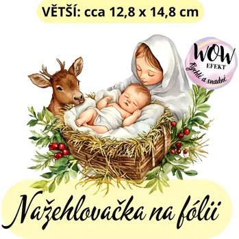 Nažehlovačky na fólii Nažehlovačka na fólii, MIMINKO V KOŠÍKU, 1 kus Zvolte VELIKOST motivu ZDE:: Větší