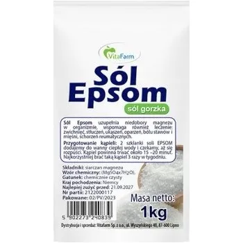 Koupelová sůl Epsomská sůl ( síran hořečnatý ) 1 kg VitaFarm