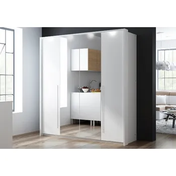 Šatní skříň Šatní skříň 209 AKARI se zrcadly - bílá