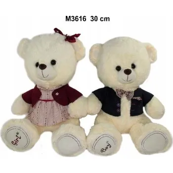 plyšák Plyšák medvídek 30cm v šatech s Mašle M3616