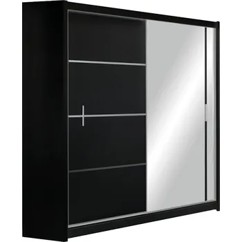 Šatní skříň Šatní skříň 180 CHITA se zrcadlem - černá