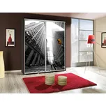 Vysoká šatní skříň 155 cm s potiskem DANUBE 9 - kaštan wenge