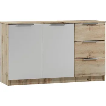 Komoda Kombinovaná komoda PIERA - dub wotan / bílá