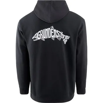 Pánská mikina Mikina Grundéns Eat Your Words DWR HD Hoodie Black Salmon Graphic Velikost L
