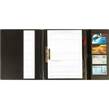 Psací podložka Uzavíratelná psací podložka - A4, s kapsami, černá