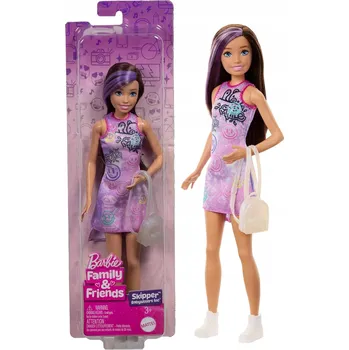 PANENKA BARBIE FAMILY & FRIENDS SKIPPER ve fialových šatech JBF41