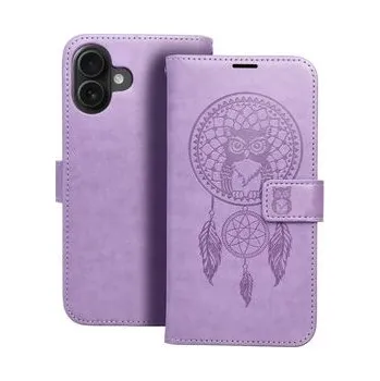 Pouzdro na mobilní telefon Pouzdro MEZZO Book pro IPHONE 16 Plus lapač snů fialové - OEM + zdarma možnost vyzkoušet a vrátit zboží do 30 dní