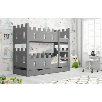 Dětská postel Dětská patrová postel 75x180 BELLE 1 - šedá