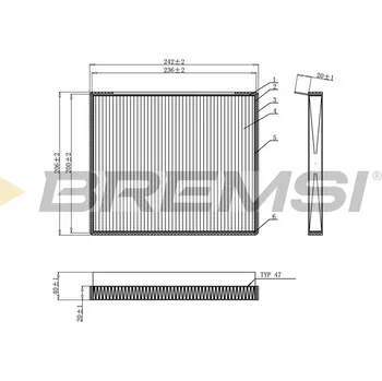 Kabinový filtr Filtr vzduchu v interiéru BREMSI FC0917