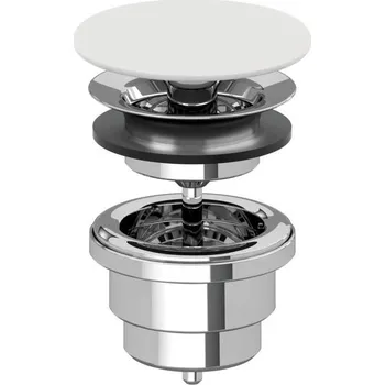 Sifon Villeroy & Boch 680800RW - Umyvadlová výpusť bílá/lesklý chrom