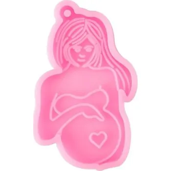 Silikonová forma na pryskyřici 8 cm Těhotná žena Růžová formička na výrobu šperků Přívěsky Dekorace Ruční tvoření 3