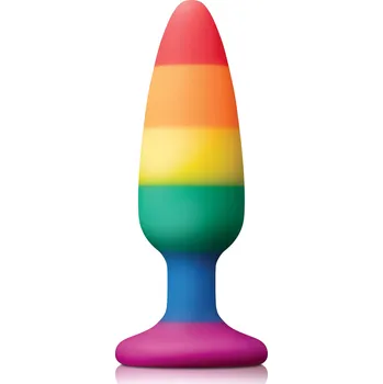 Anální kolík Colours Pride Pleasure Plug Medium (Rainbow), duhový anální kolíček 14 x 3,9 cm