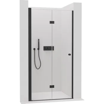 Cerano Sprchové zalamovací dveře Volpe L/P, 6 mm, černá matná, transparentní sklo, 70x190 cm, CER-423325
