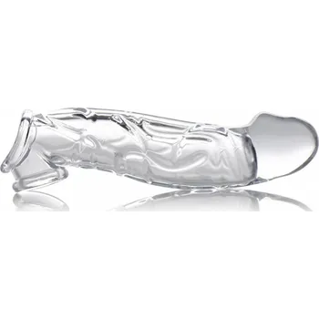 Návlek na penis Size Matters Clear Extender Curved realistický návlek na penis čirý