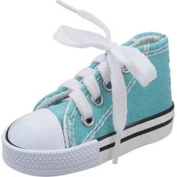 Zabezpečení motocyklu Barevný dekorativní kryt bočního stojanu motocyklu 7,5 cm Mini bota s tkaničkami Ochranný doplněk a zábavná dekorace na motorku světle modrá