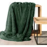 Jednobarevná chlupatá deka zelené barvy Šířka: 150 cm | Délka: 200 cm
