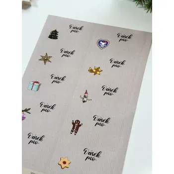 Vánoční dekorace Eko vánoční samolepící jmenovky Vánoční pohádka, 10 ks