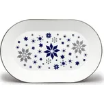 Thun 1794 Mísa oválná, 32 cm, Lea, vánoční modré vločky, platina, Thun