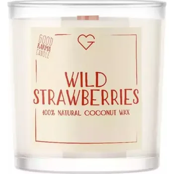 Svíčka Svíčka s dřevěným praskajícím knotem - lesní jahody, 50 g