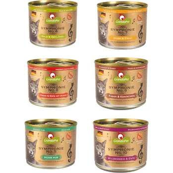 Krmivo pro kočku GRANATAPET Symphonie No. MIX 6 PŘÍCHUTÍ - mokré krmivo pro kočky - 6x200g