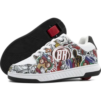 Kolečkové brusle Breezy Rollers - Groovy White/Multicolour - boty s kolečkem Velikost boty: 30