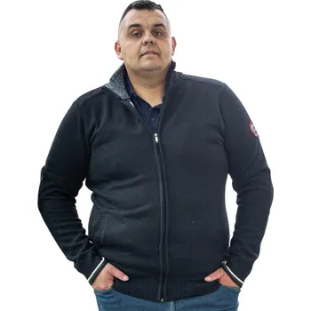 Pánský svetr Velký pánský svetr na zip se stojáčkem Duke D555 Streatham námořnická modř