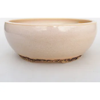 Květináč Keramická bonsai miska 18,5 x 18,5 x 7,5 cm béžová