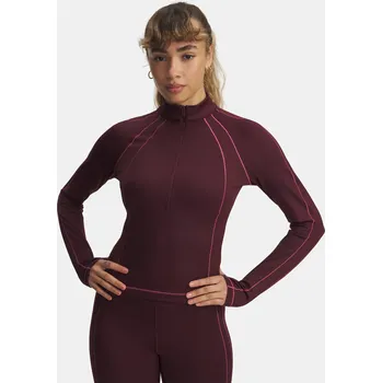 Dámské oblečení Dámské tričko Under Armour UA ColdGear Textured 1/2 6003998-600 Červená XXL