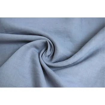 Snový svět VZOREK - Lněná látka kovově modrá měkčená 185g/m2