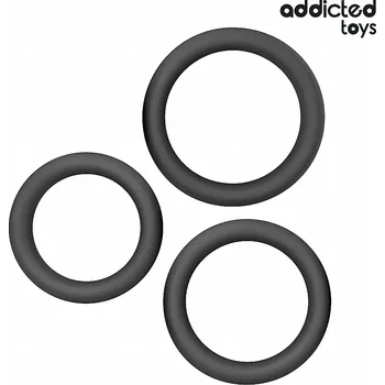 Addicted Toys Set Of Flat Silicone Rings, silikonové erekční kroužky