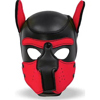 Erotická maska INTOYOU Neoprene Dog Mask (Red / Black), fetish maska pes