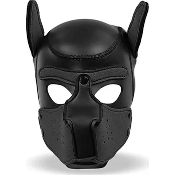 Erotická maska INTOYOU Neoprene Dog Mask (Black), fetish maska pes