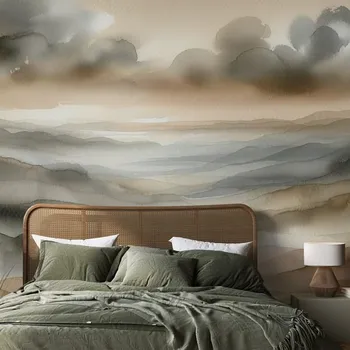 Tapeta Dovido Tapeta akvarelová krajina v mlze