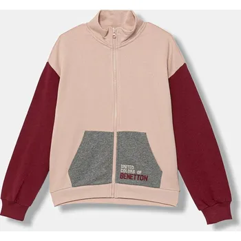 Chlapecká mikina Dětská bavlněná mikina United Colors of Benetton 3J68C505D.G.seasonal růžová 03X, vel. 130