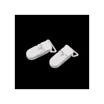 Klip na dudlík plastový 20 mm - bílý