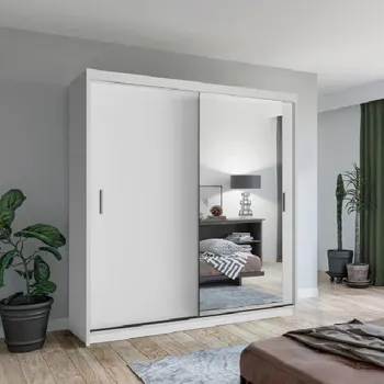 Šatní skříň Šatní skříň se zrcadlem 203/62 KAILAN - bílá matná